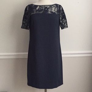 Ann Taylor Navy Blue Lace Top Dress